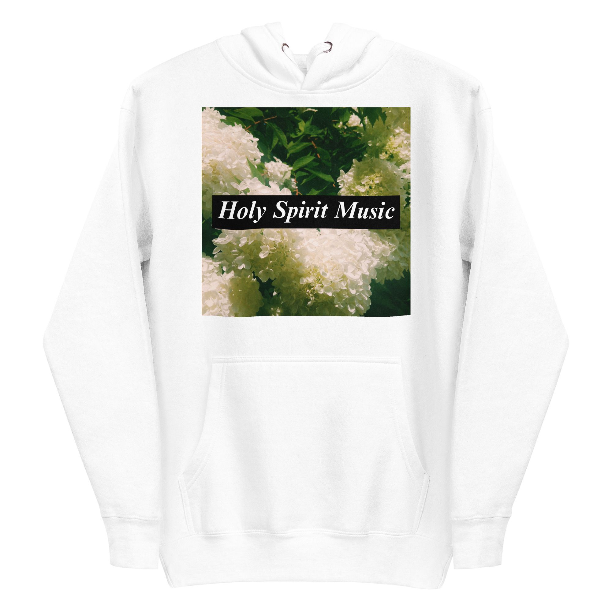 Holy Spirit Music - Oasis White Premium Hoodie Front with Text