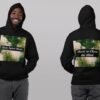 Bitney Adventures - Holy Spirit Music – Oasis Premium Hoodie With Text - Man Wearing Hoodie with Hood Up Front and Back - Black